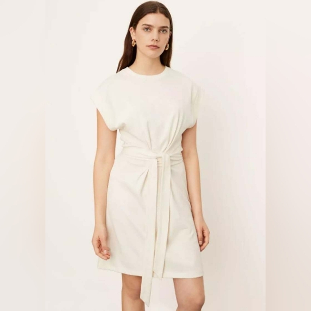 VINCE Women's Short Sleeve Tie Waist Dress